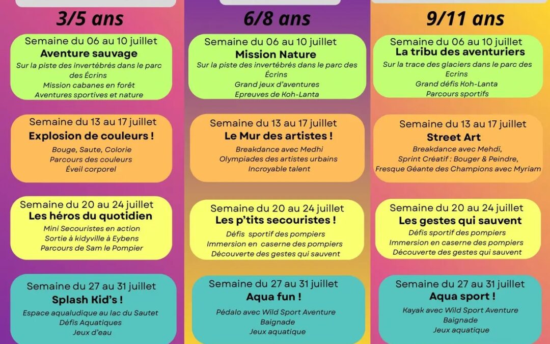 Accueil de loisirs (3 / 11 ans) été 2026