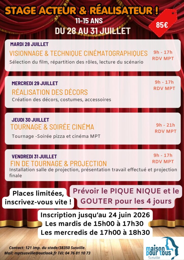 Stage acteur et realisateur